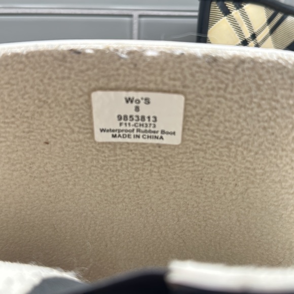 SPERRY PLAID WATERPROOF RUBBER BOOTS RAIN BOOTS - Picture 3 of 5